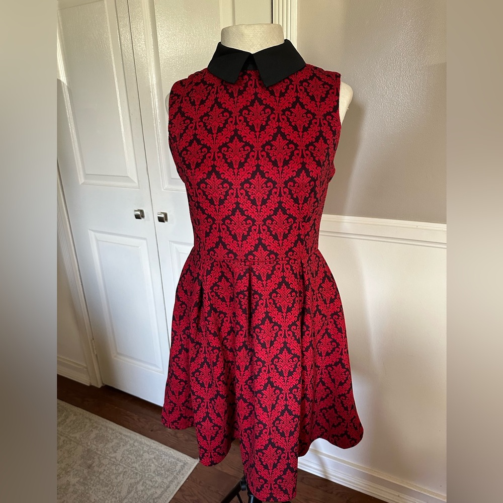 Iska red midi dress size 6